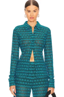 Women RTA Matching Sets>Embroidered Button Up Shirt