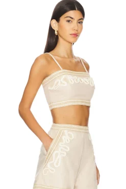 Women PatBO Matching Sets>Embroidered Linen Top