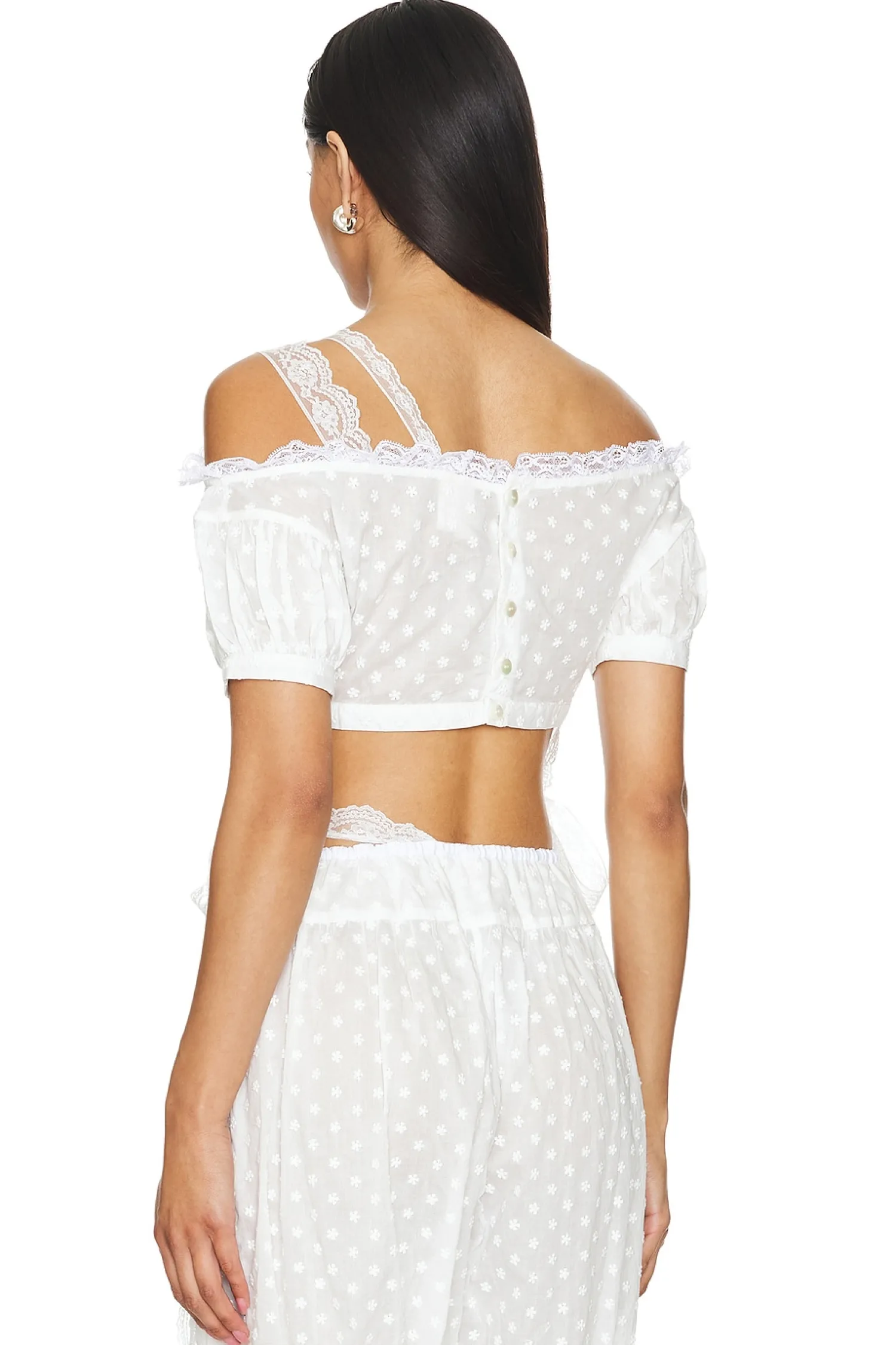 Women Yuhan Wang Lingerie & Sleepwear>Embroidered Ruched Crop Top