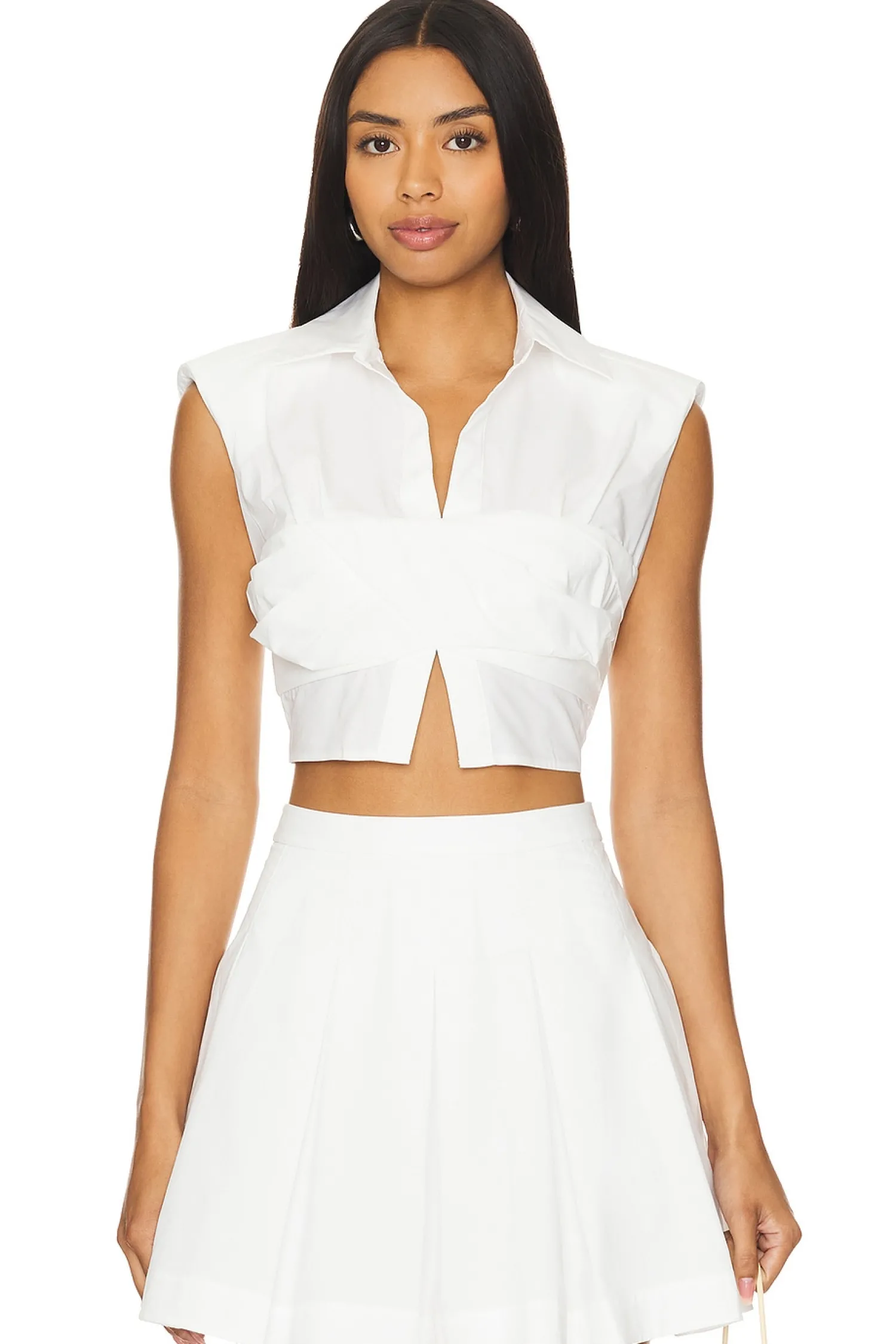Women SIMKHAI Matching Sets>Emie Cropped Box Sleeve Top