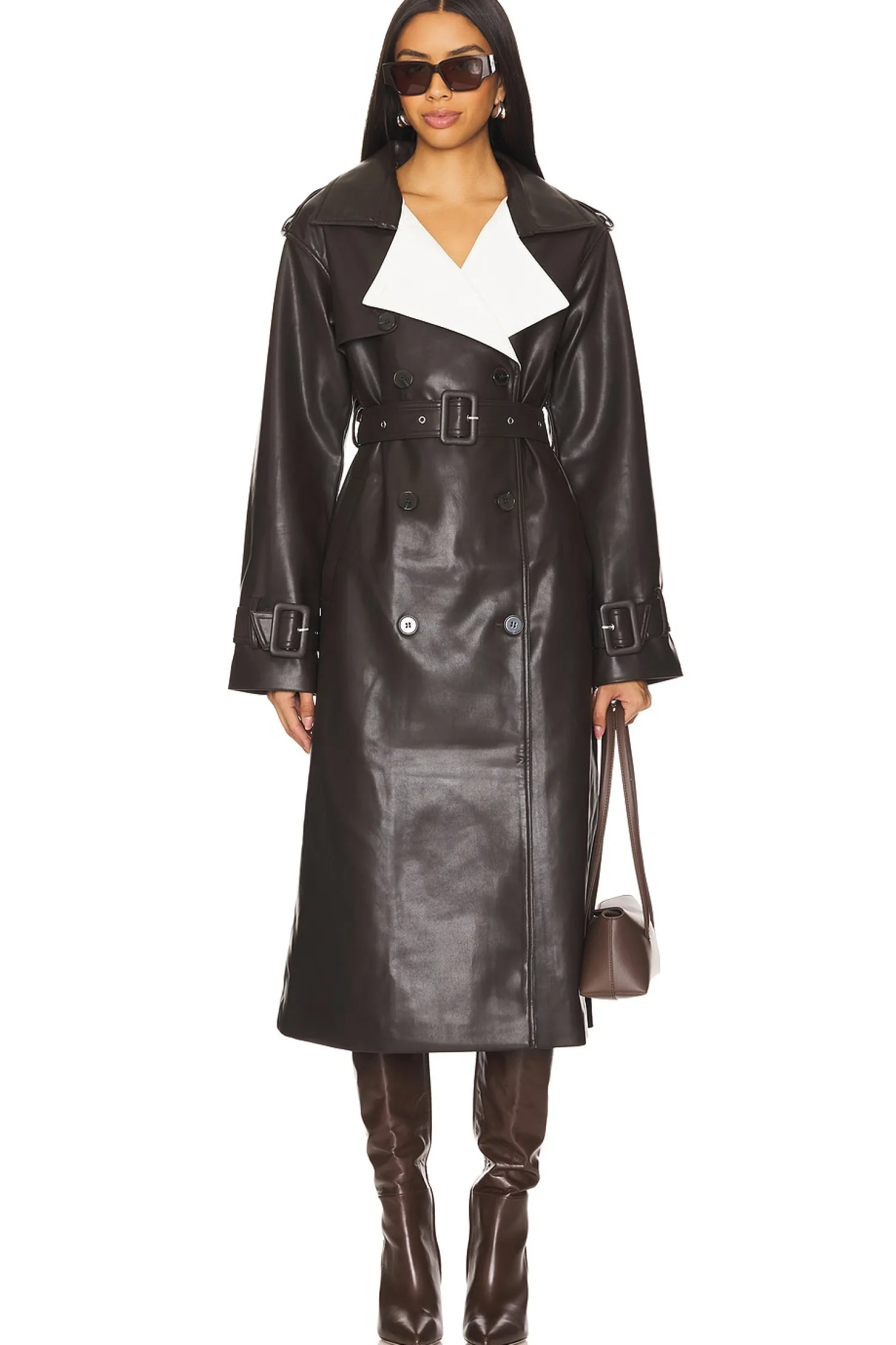 Women SER.O.YA Jackets & Coats>Estelle Vegan Leather Trench Coat