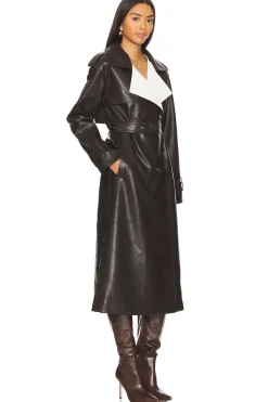 Women SER.O.YA Jackets & Coats>Estelle Vegan Leather Trench Coat