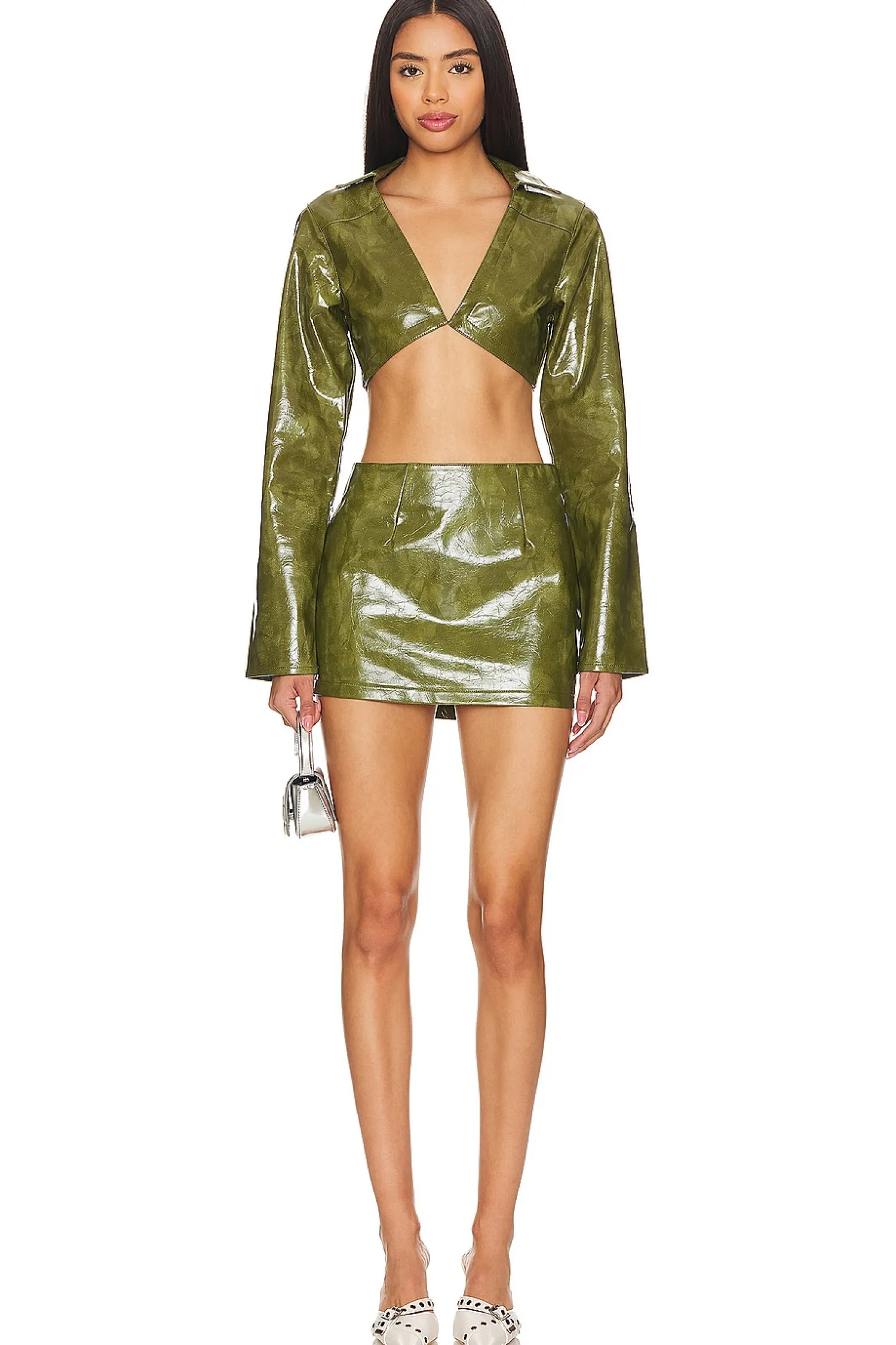 Women superdown Matching Sets>Ethel Faux Leather Skirt