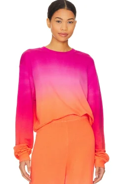 Women Michael Lauren Loungewear>Exon Drop Shoulder Crop Pullover Sweatshirt