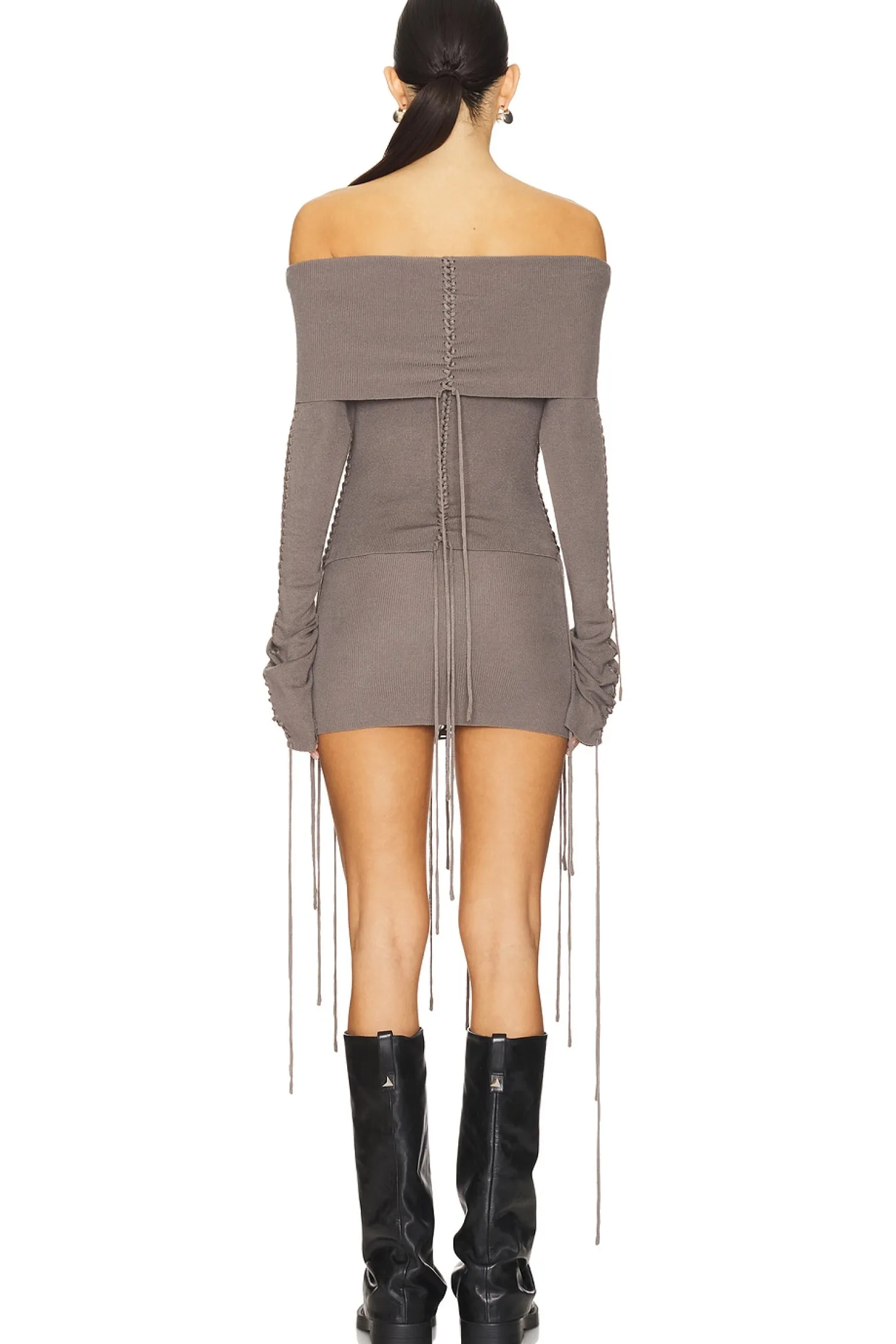 Women Jaded London Matching Sets>Extreme Fold Over Lace Up Knit Top