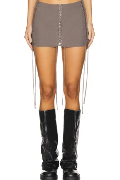 Women Jaded London Matching Sets>Extreme Mini Lace Up Knit Skirt