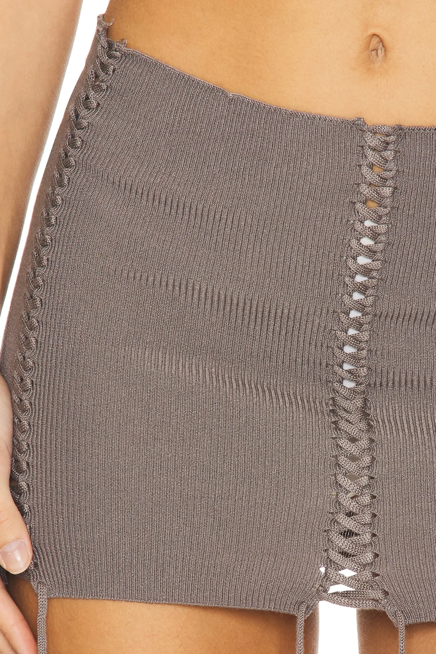 Women Jaded London Matching Sets>Extreme Mini Lace Up Knit Skirt