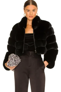 Women Adrienne Landau Jackets & Coats>Faux Fox Fur Jacket