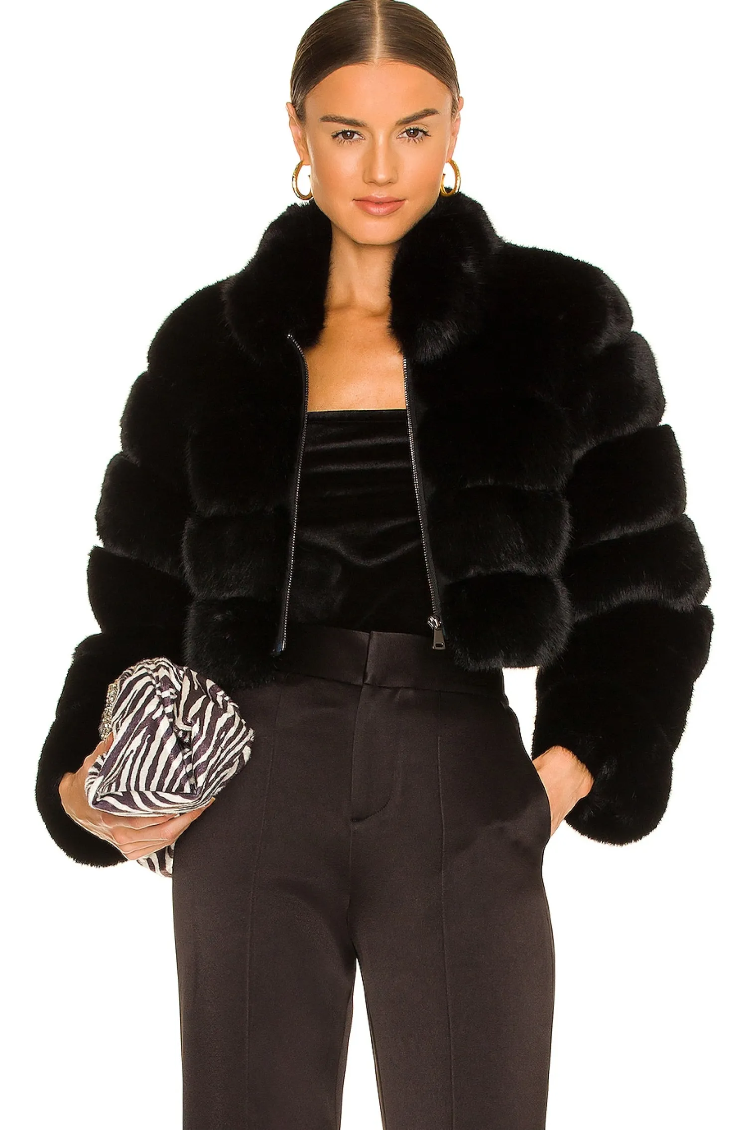 Women Adrienne Landau Jackets & Coats>Faux Fox Fur Jacket