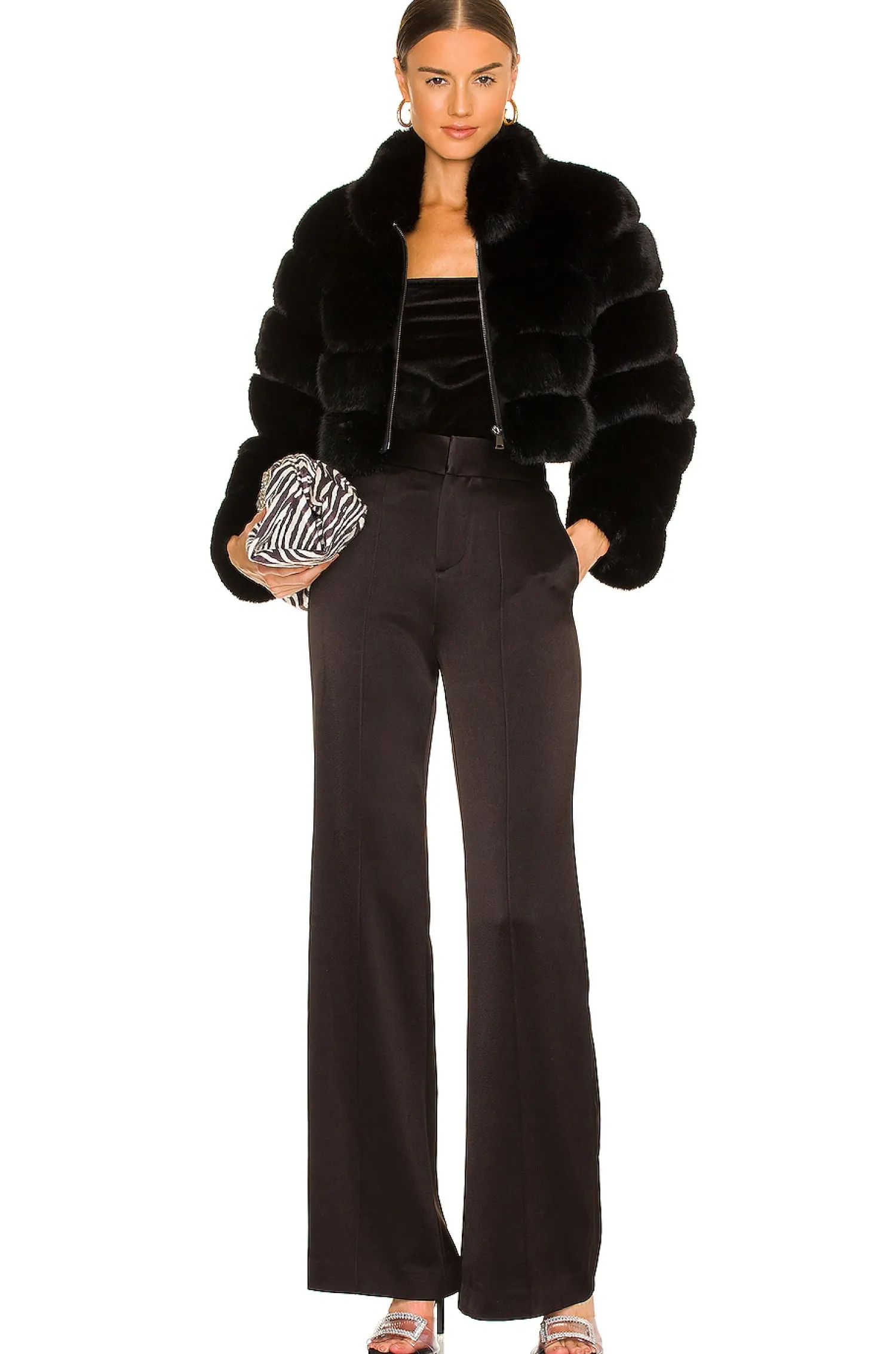 Women Adrienne Landau Jackets & Coats>Faux Fox Fur Jacket