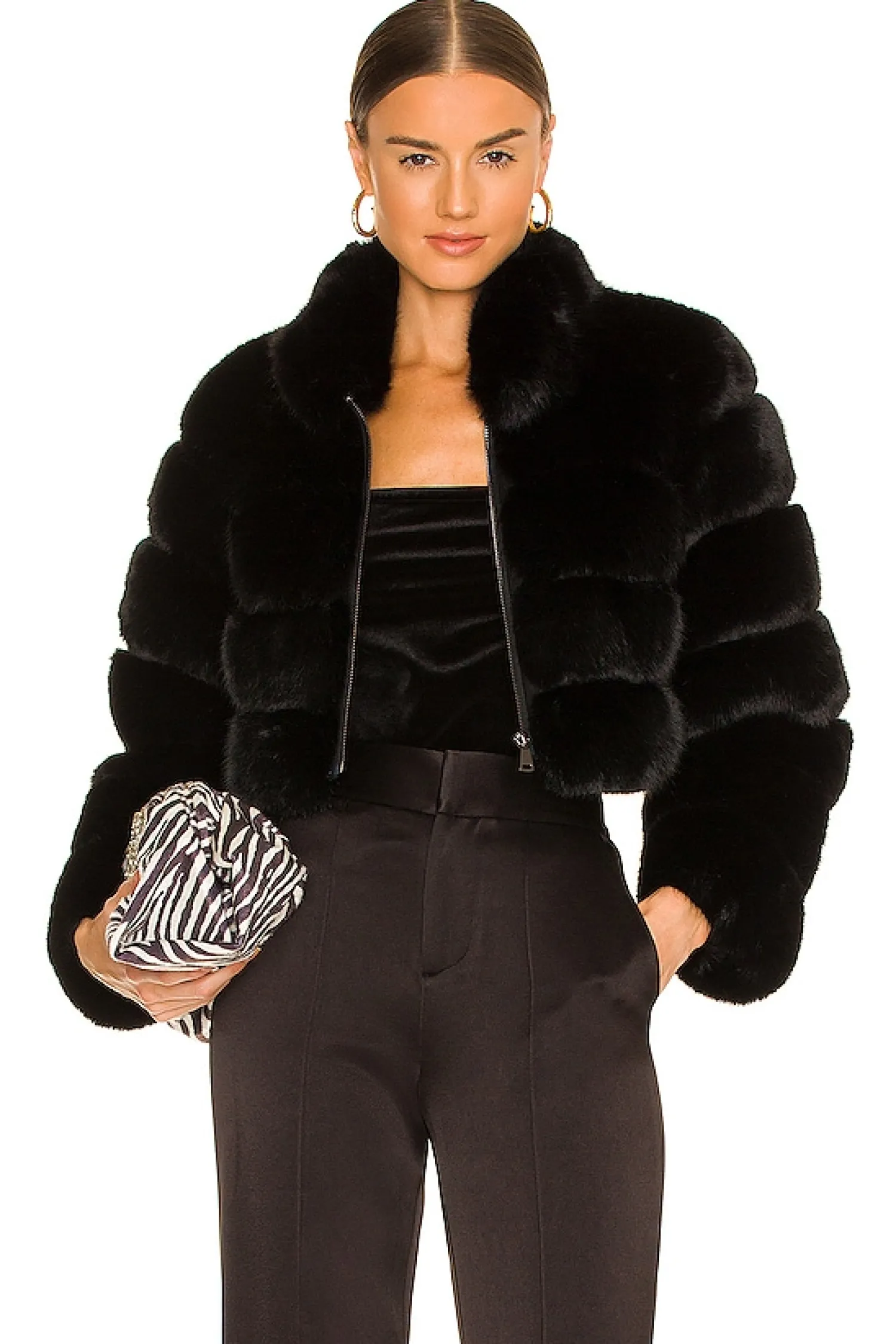 Women Adrienne Landau Jackets & Coats>Faux Fox Fur Jacket