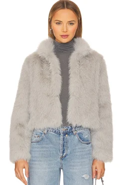 Women Adrienne Landau Jackets & Coats>Faux Fox Fur Jacket