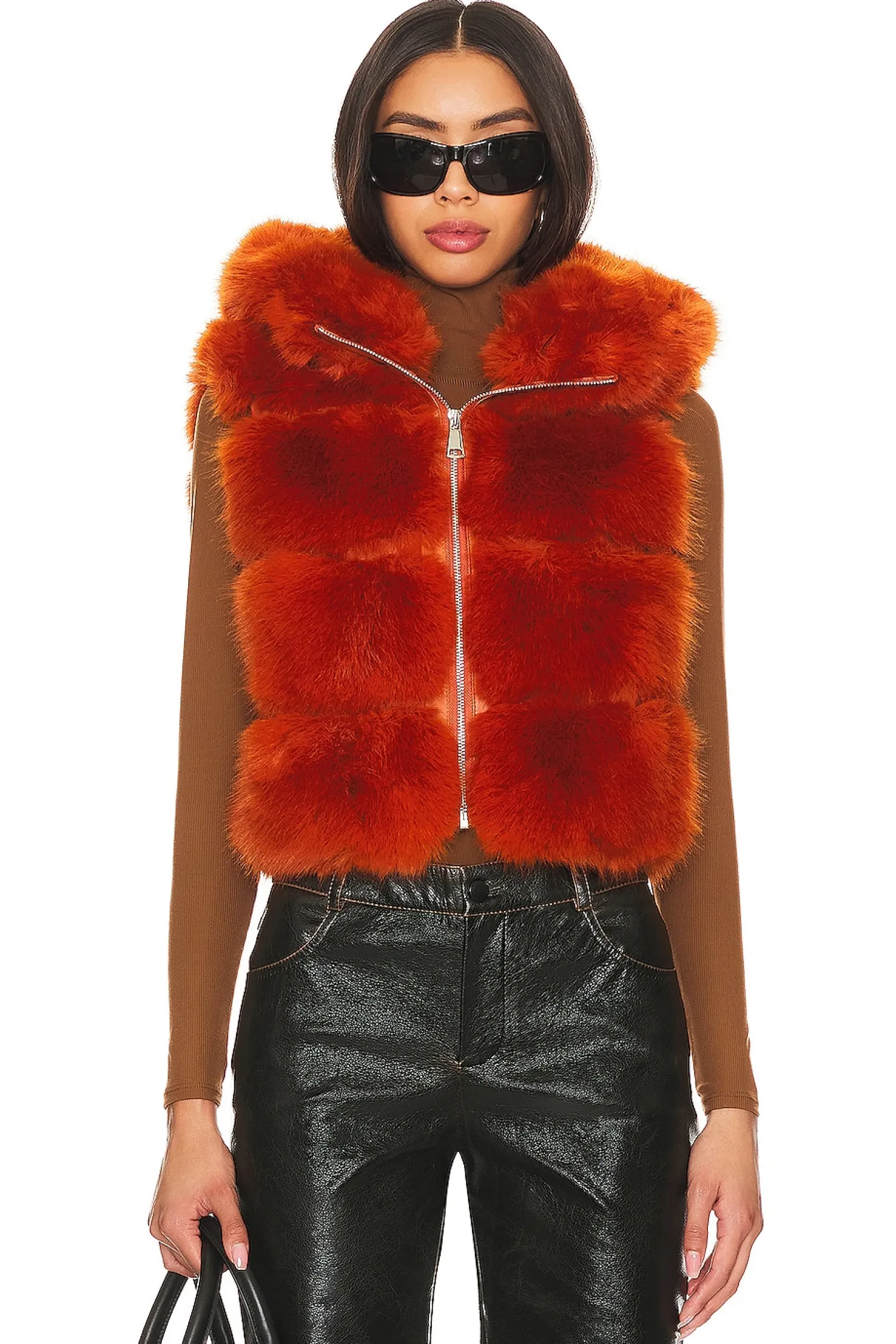 Women Adrienne Landau Jackets & Coats>Faux Fur Hooded Vest