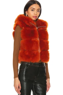 Women Adrienne Landau Jackets & Coats>Faux Fur Hooded Vest