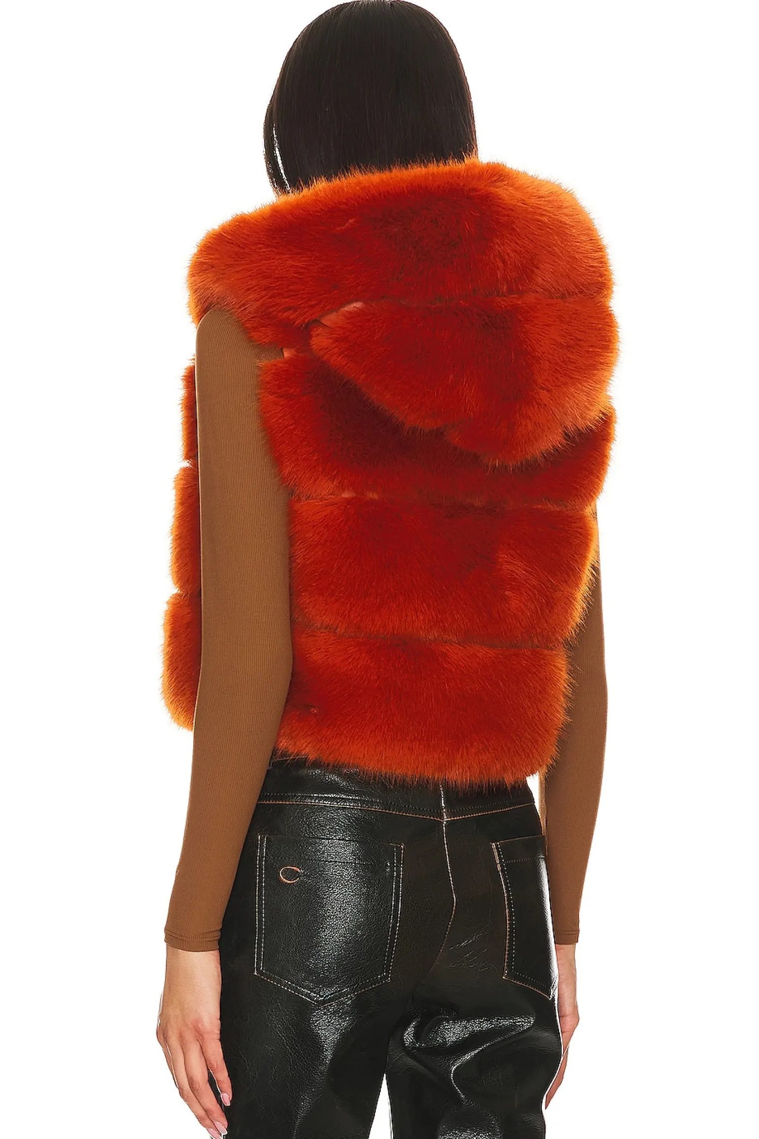 Women Adrienne Landau Jackets & Coats>Faux Fur Hooded Vest