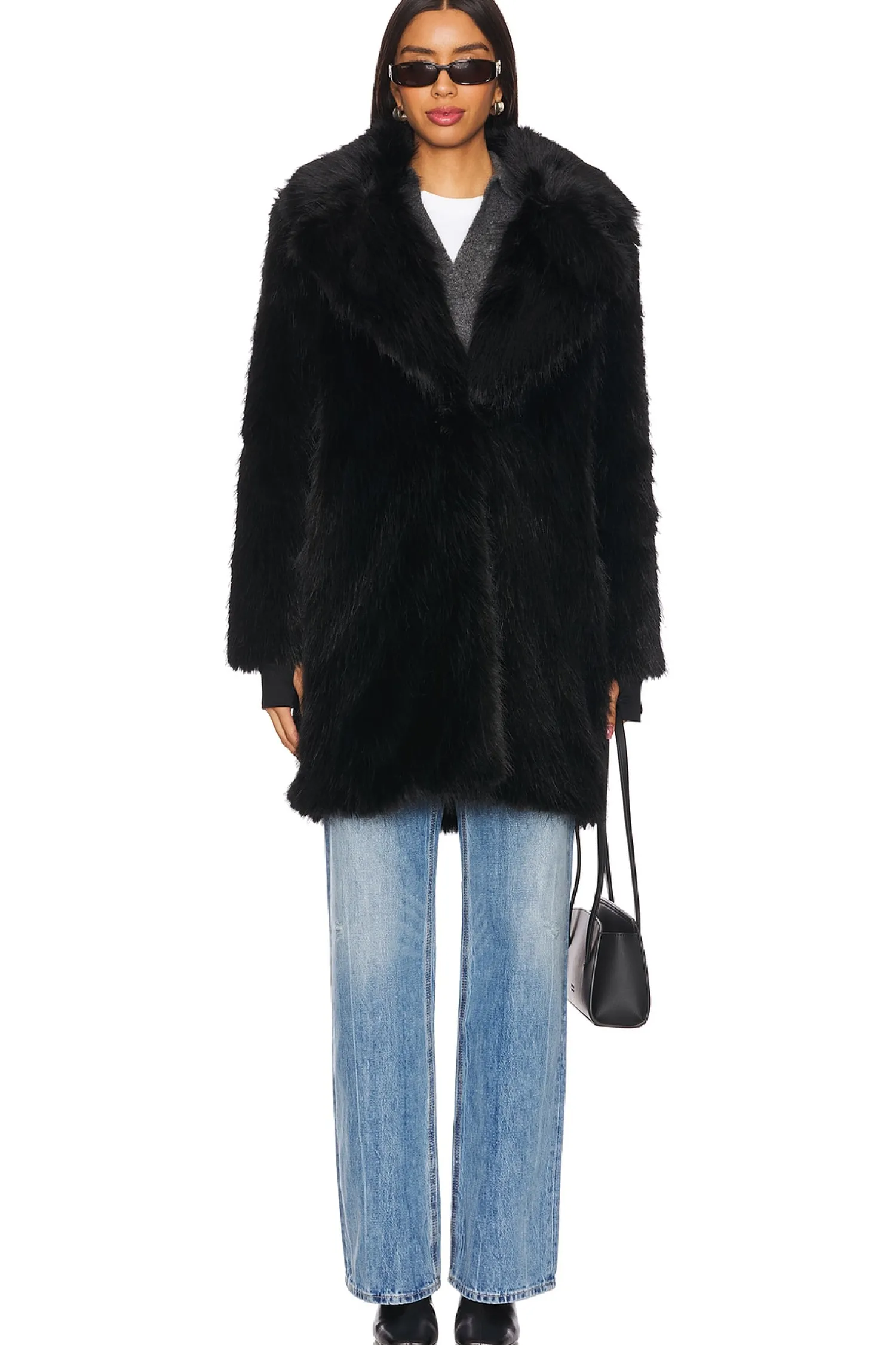 Women SAM. Jackets & Coats>Faux Fur Mid Coat 34"