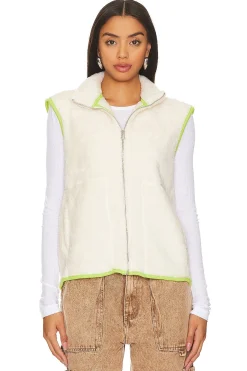 Women SUNDRY Jackets & Coats>Faux Fur Zipper Vest