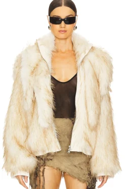 Women MARRKNULL Jackets & Coats>Faux Hair Shearling Jacket