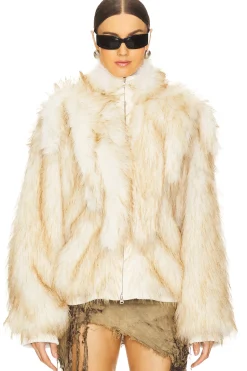 Women MARRKNULL Jackets & Coats>Faux Hair Shearling Jacket