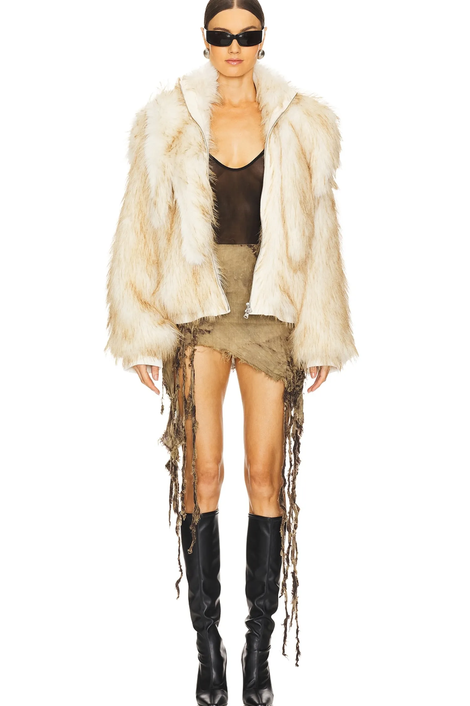 Women MARRKNULL Jackets & Coats>Faux Hair Shearling Jacket