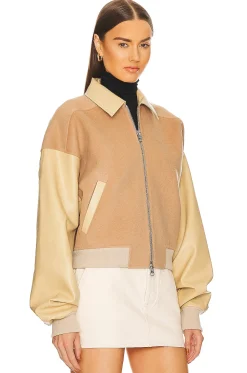 Women Helsa Jackets & Coats>Faux Leather & Wool Blend Bomber