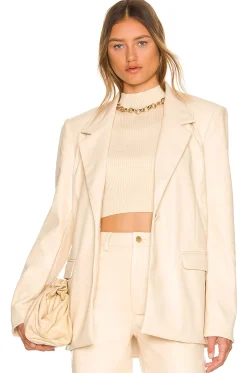 Women WeWoreWhat Jackets & Coats>Faux Leather Blazer