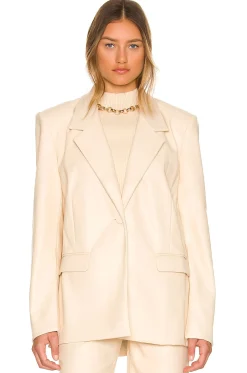 Women WeWoreWhat Jackets & Coats>Faux Leather Blazer