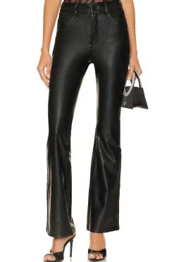 Women Commando Pants>Faux Leather Five Pocket Flare Pant