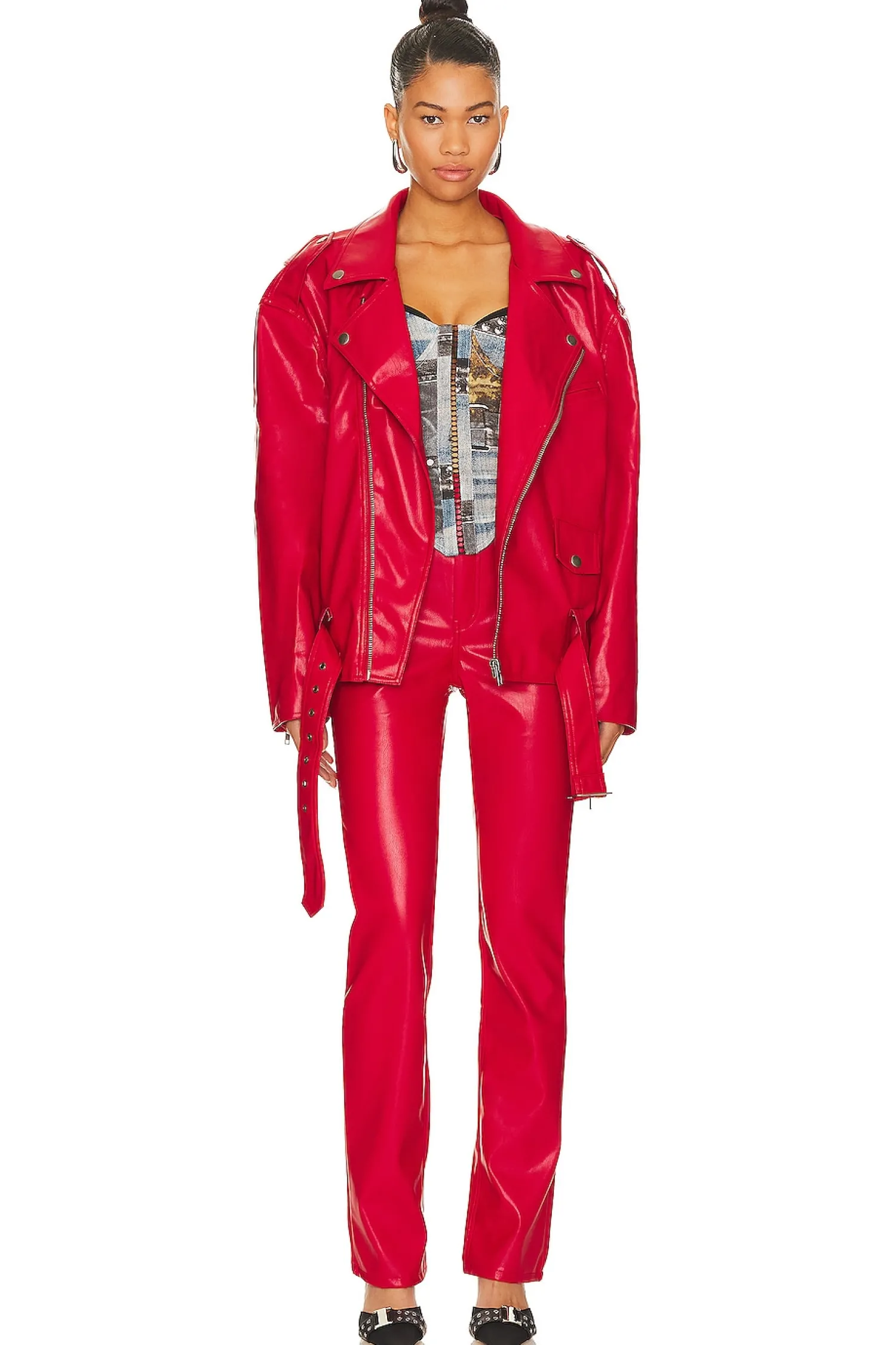 Women AFRM Pants>Faux Leather Heston Straight Leg Pants