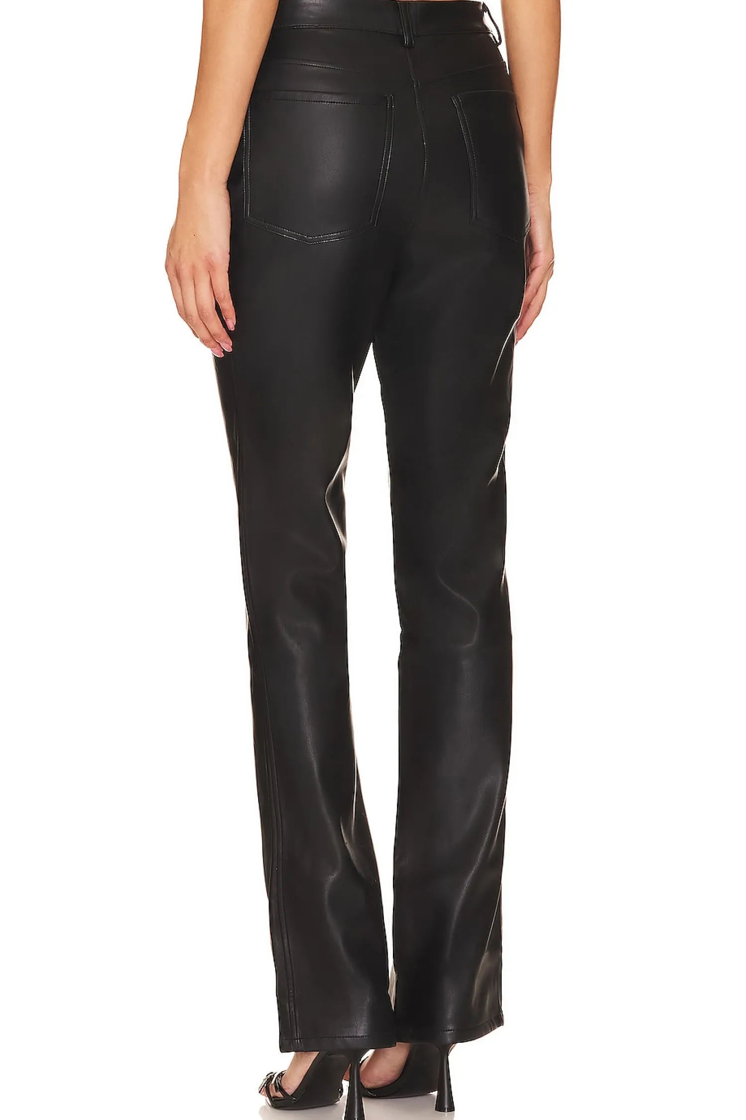 Women WeWoreWhat Pants>Faux Leather Lace Front Pant