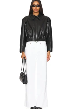 Women SELMACILEK Jackets & Coats>Faux Leather Scarf-detailed Jacket