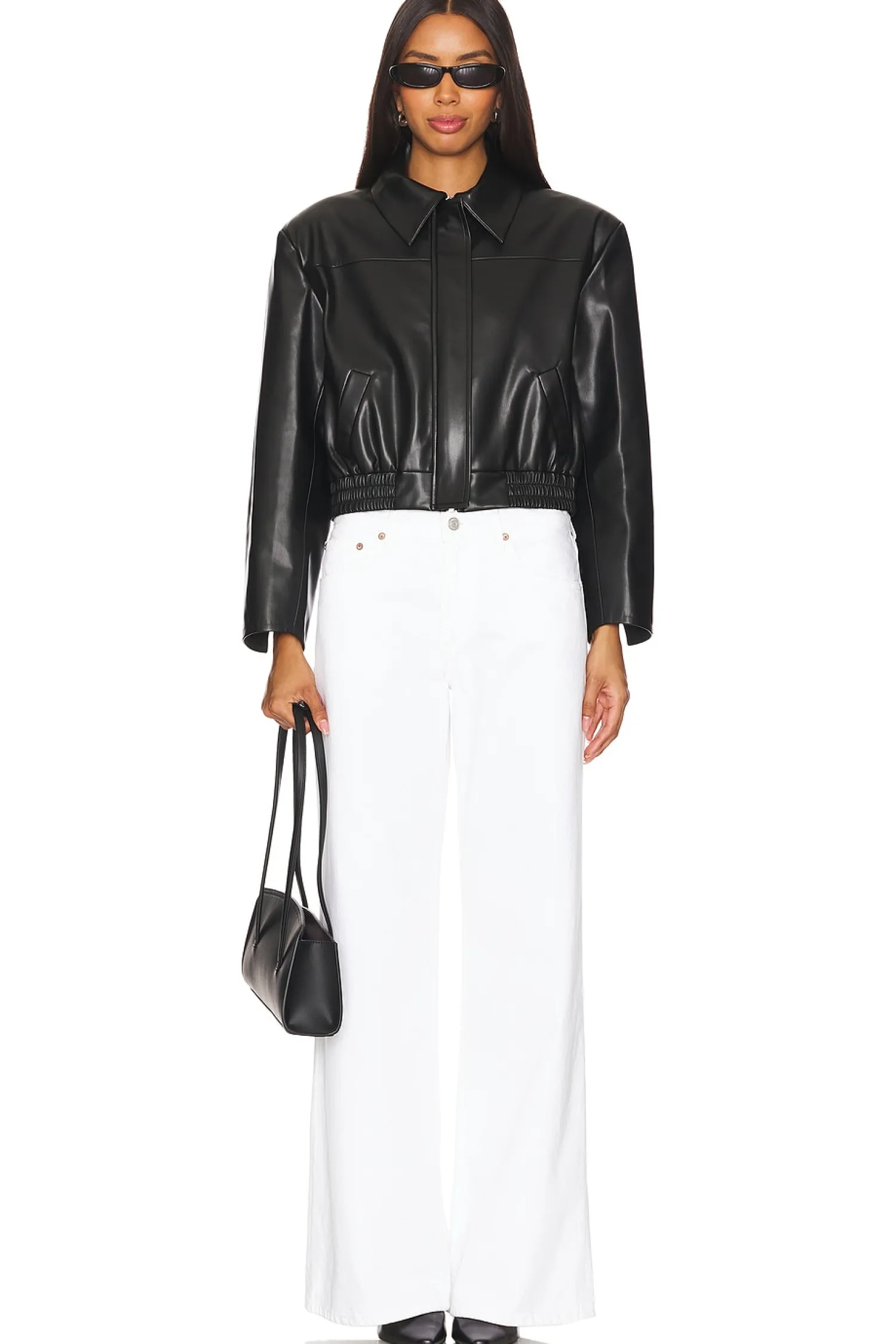 Women SELMACILEK Jackets & Coats>Faux Leather Scarf-detailed Jacket