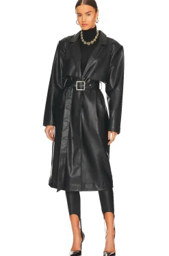 Women WeWoreWhat Jackets & Coats>Faux Leather Trench
