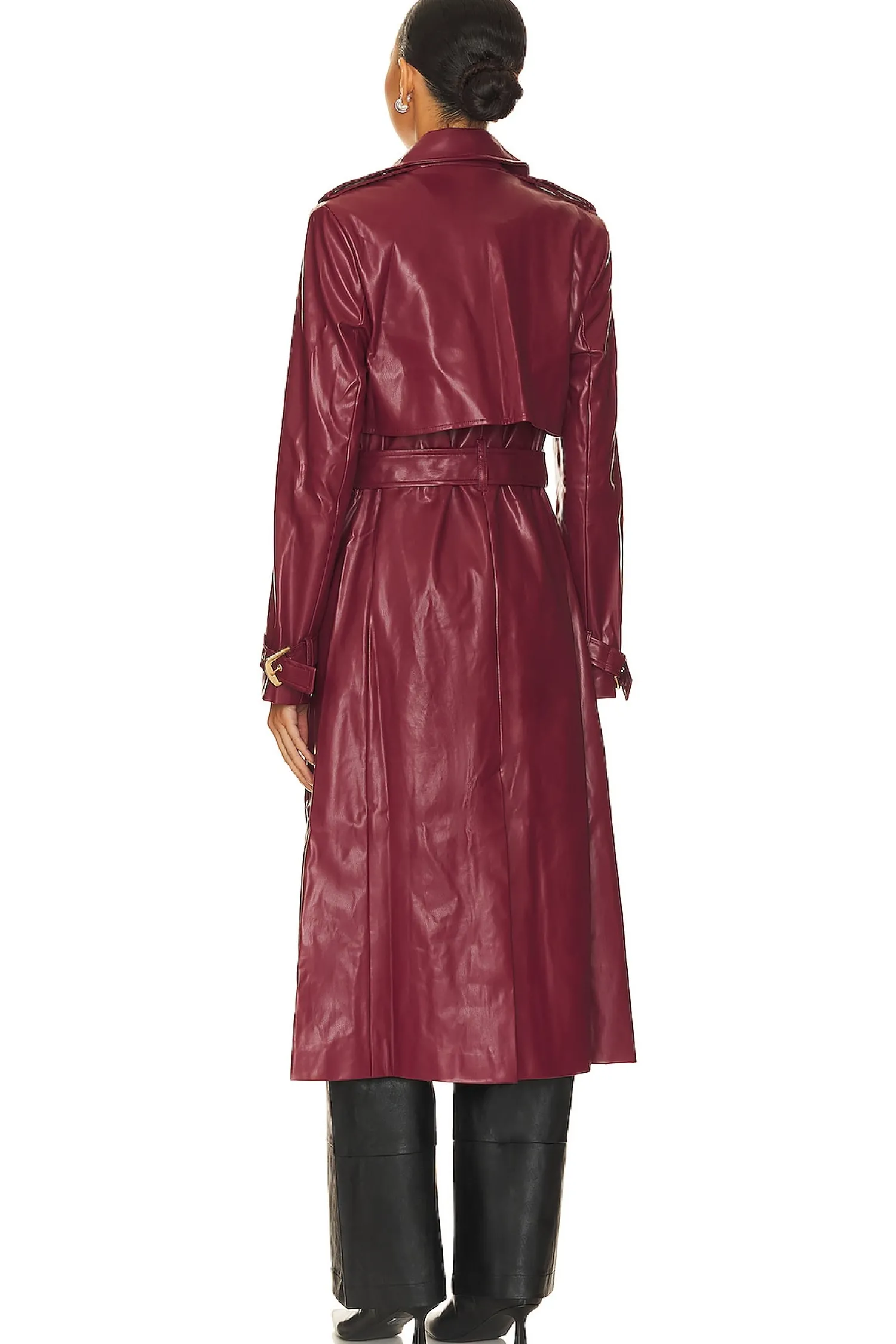 Women Bardot Jackets & Coats>Faux Leather Trench Coat