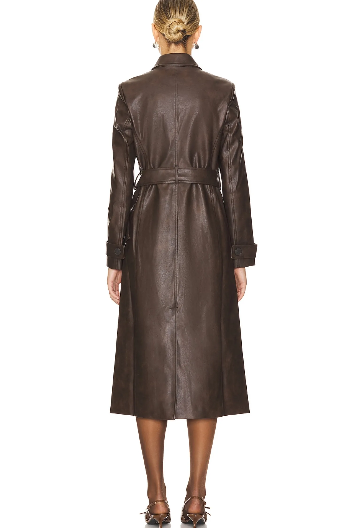 Women Bardot Jackets & Coats>Faux Leather Trench Coat