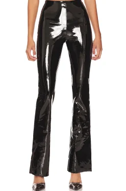 Women Commando Pants>Faux Patent Flared Legging