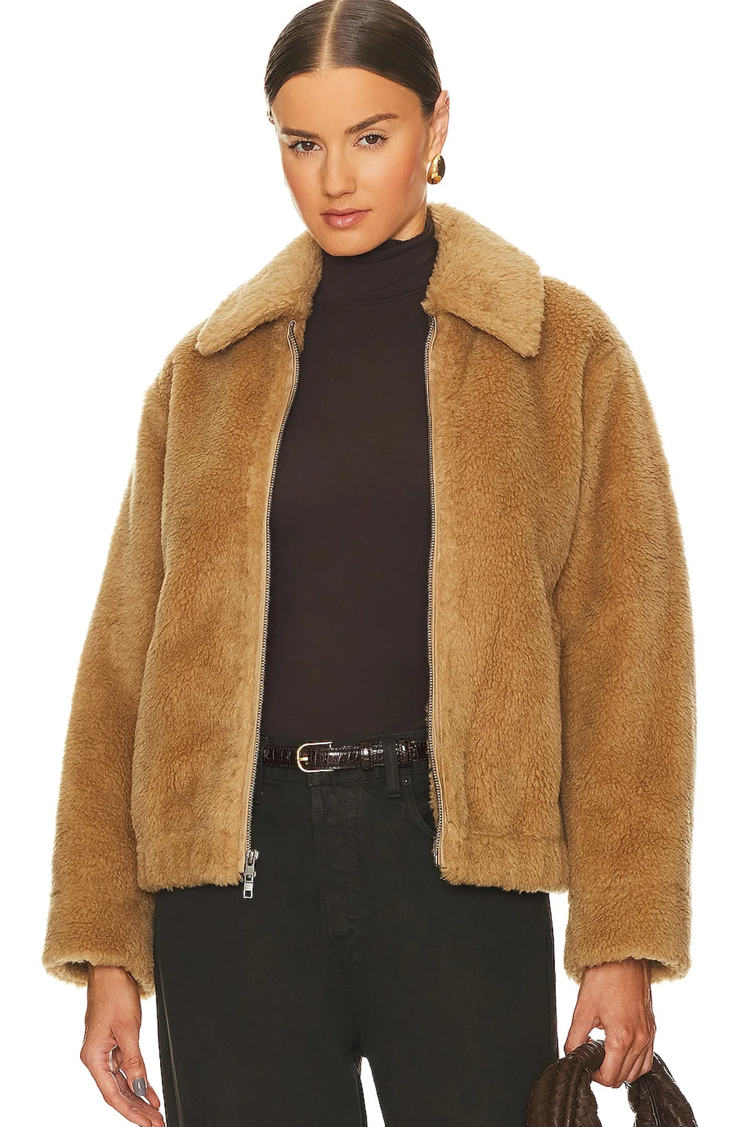 Women Vince Jackets & Coats>Faux Shearling Bomber Jacket