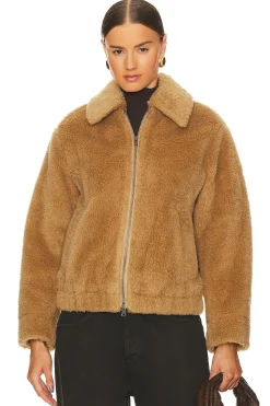Women Vince Jackets & Coats>Faux Shearling Bomber Jacket