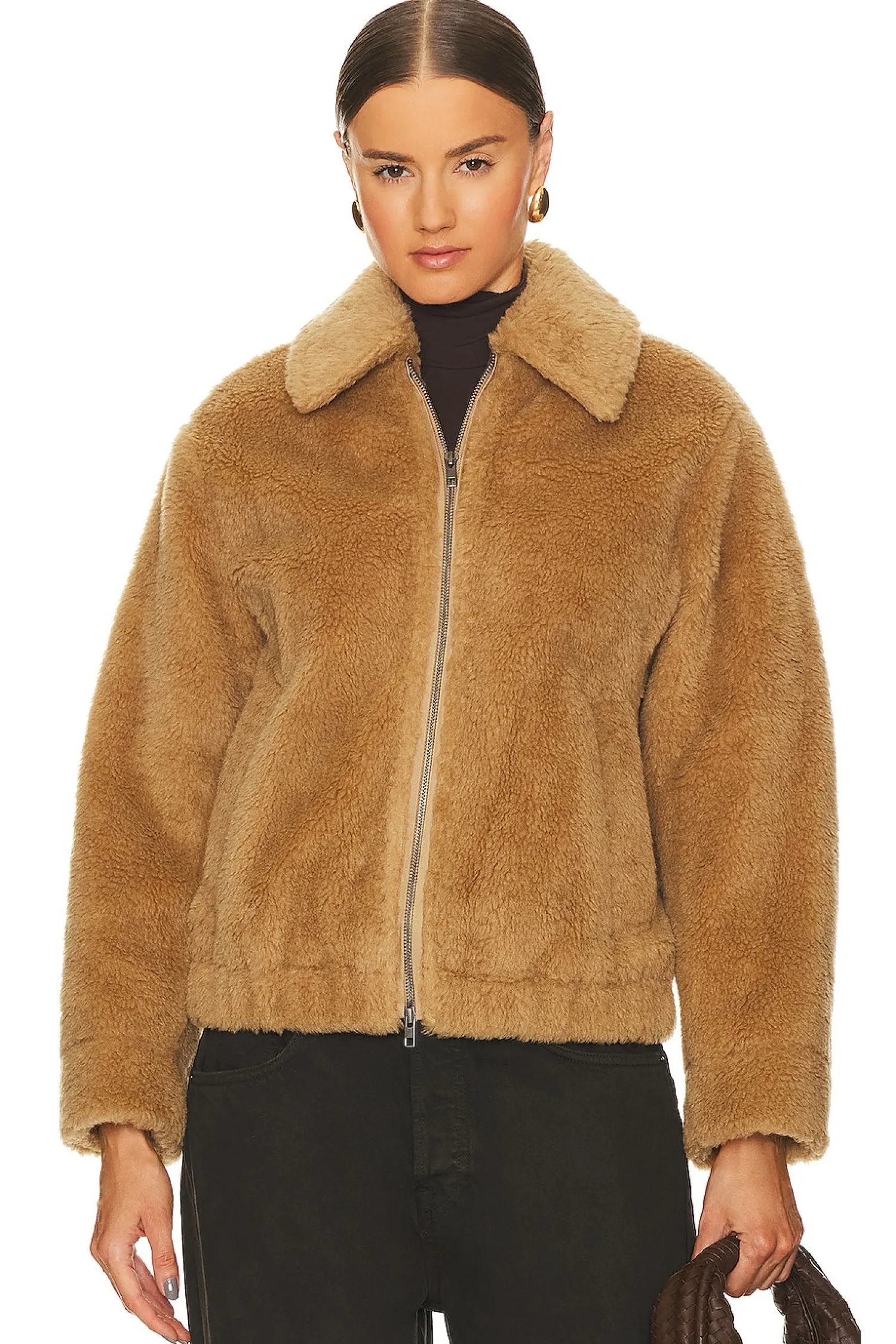 Women Vince Jackets & Coats>Faux Shearling Bomber Jacket