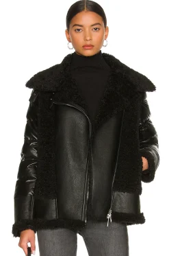 Women jocelyn Jackets & Coats>Faux Sherpa Moto Jacket