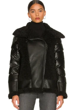 Women jocelyn Jackets & Coats>Faux Sherpa Moto Jacket
