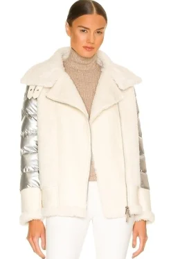 Women jocelyn Jackets & Coats>Faux Sherpa Moto Jacket