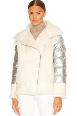 Women jocelyn Jackets & Coats>Faux Sherpa Moto Jacket