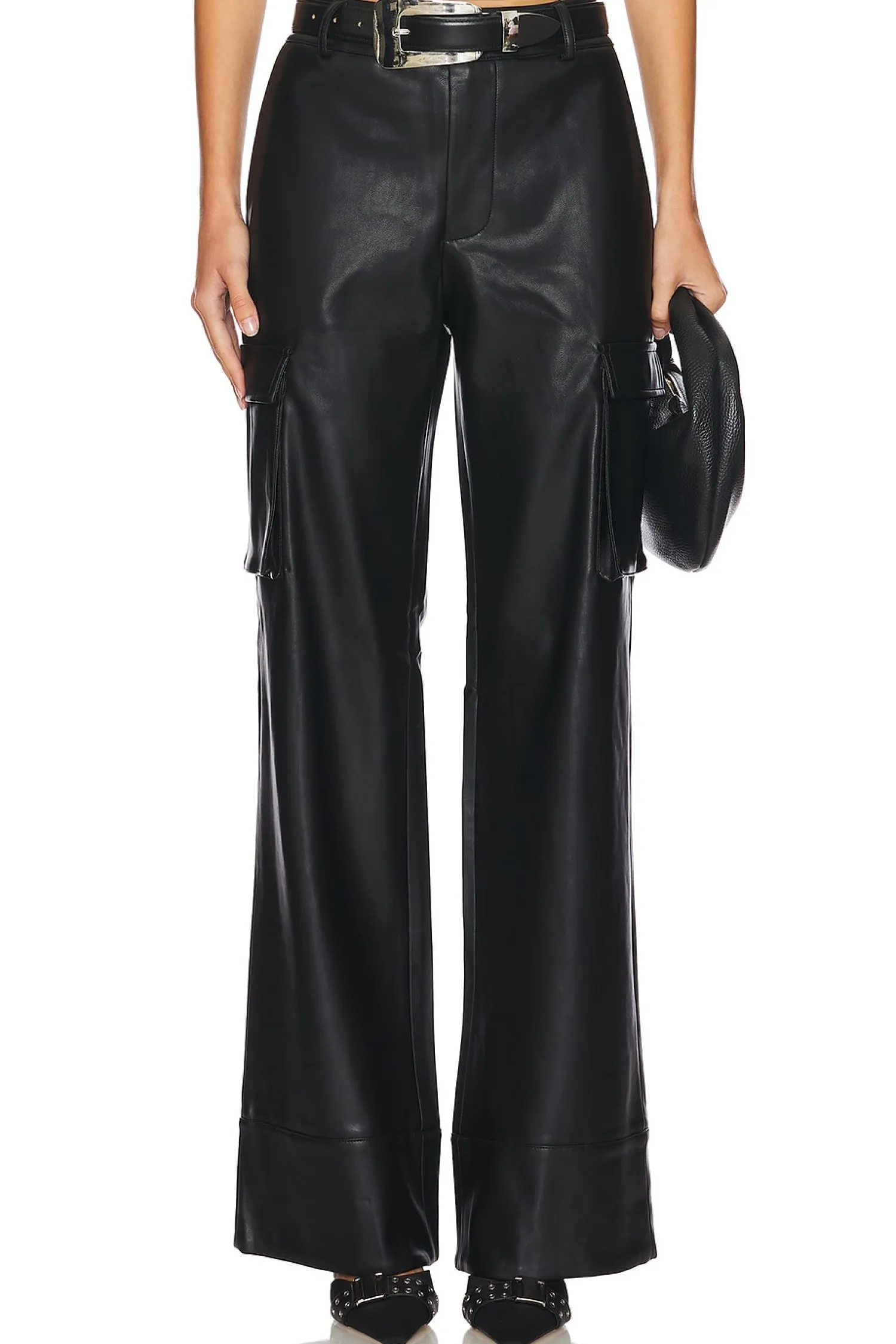 Women SER.O.YA Pants>Fifer Vegan Leather Low Rise Cargo Pant