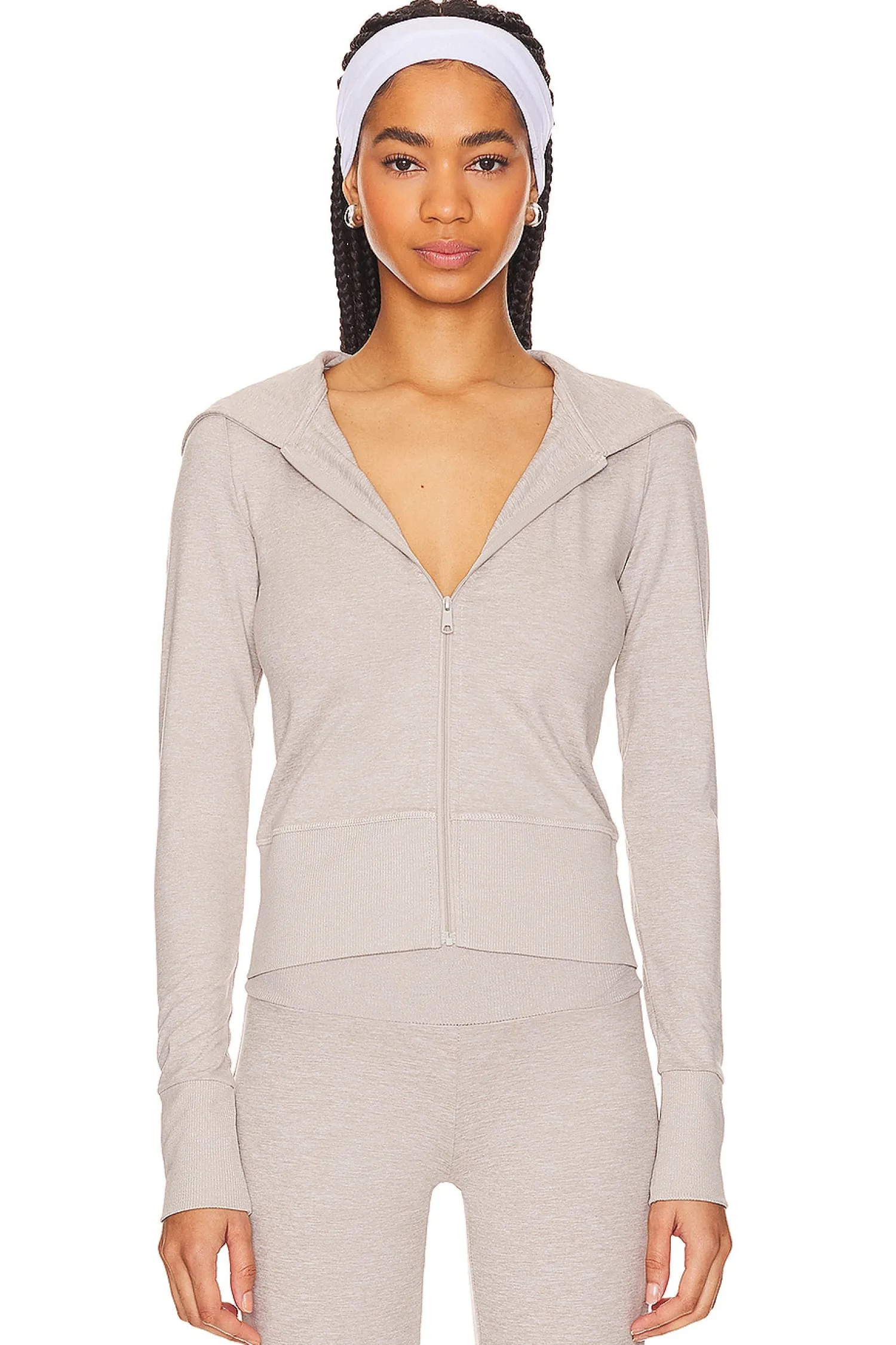Women WeWoreWhat Loungewear>Fitted Zip Up Hoodie