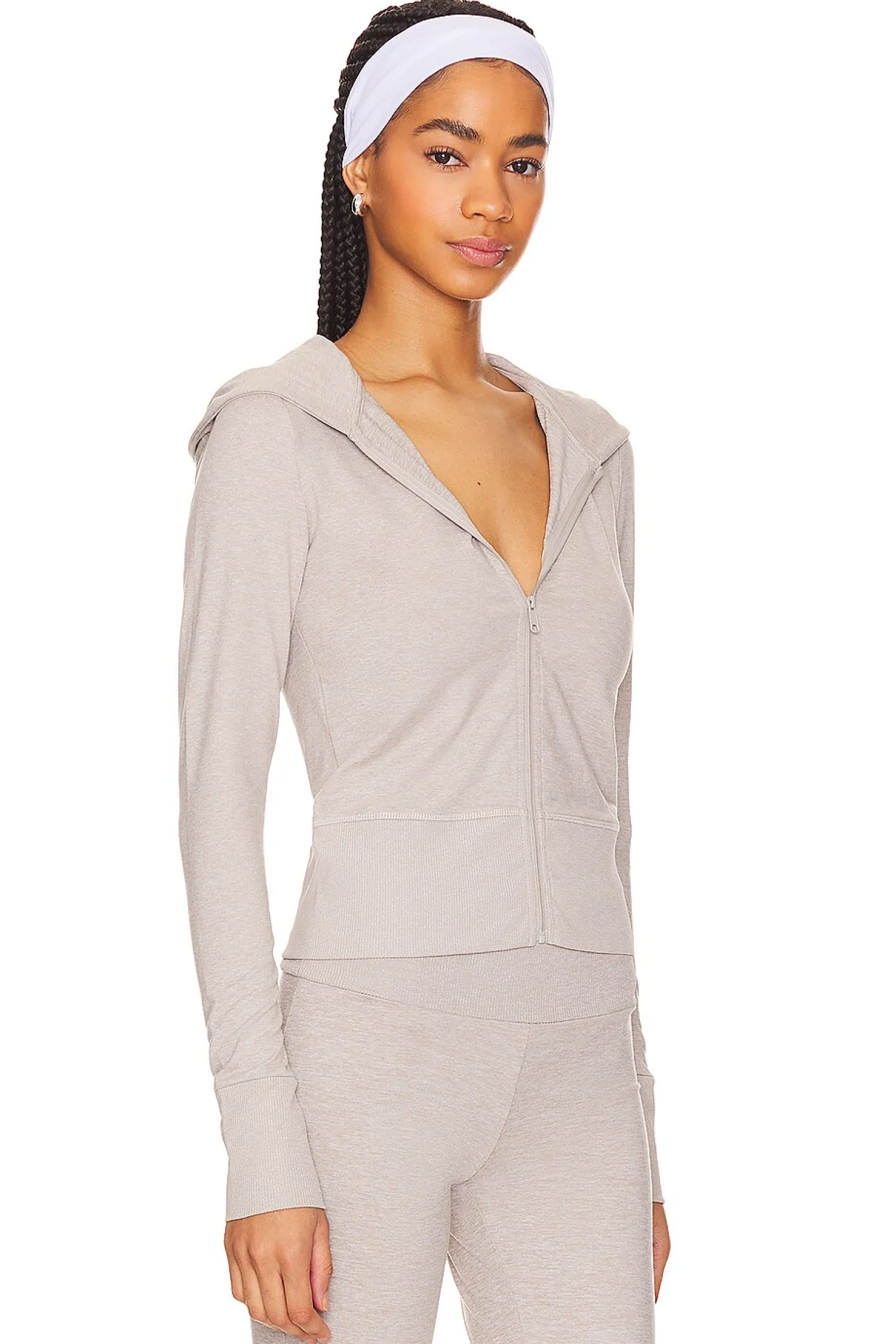 Women WeWoreWhat Loungewear>Fitted Zip Up Hoodie