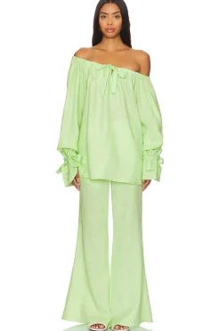 Women Sleeper Lingerie & Sleepwear>Flamenco Linen Polka Dot Set With Pants