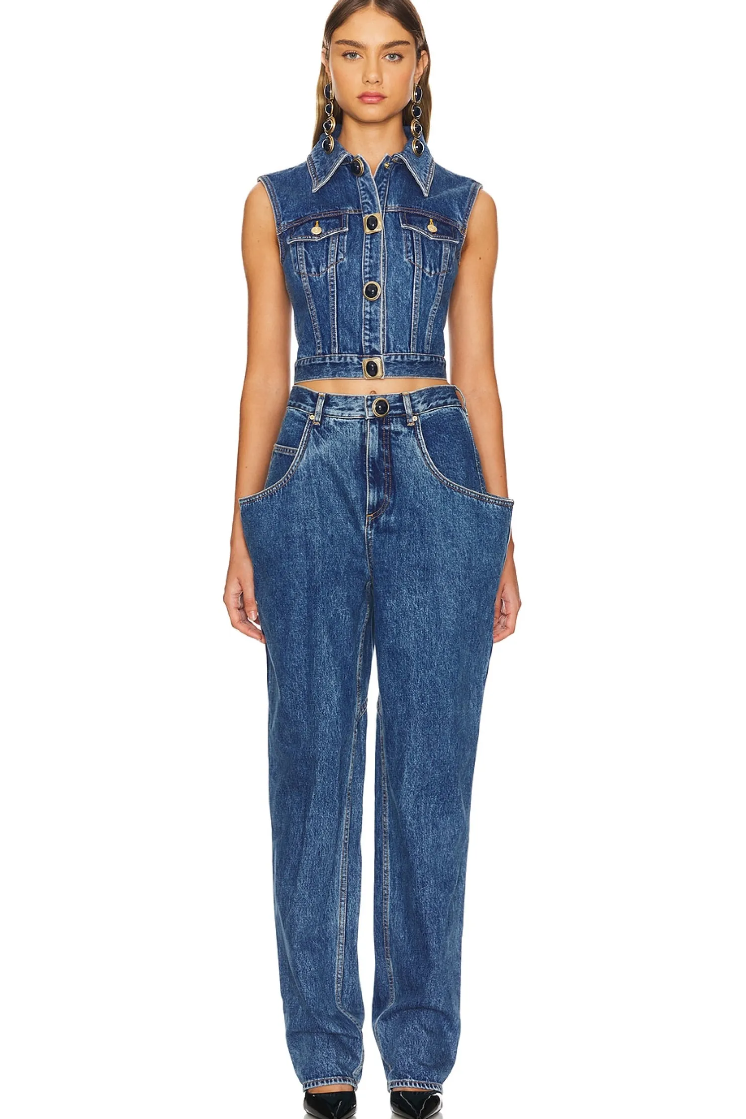 Women AREA Matching Sets>Flare Pocket Wide Leg