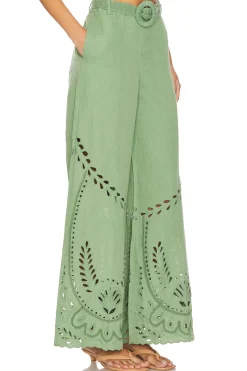 Women HEMANT AND NANDITA Matching Sets>Flared Pants With Buckle Belt