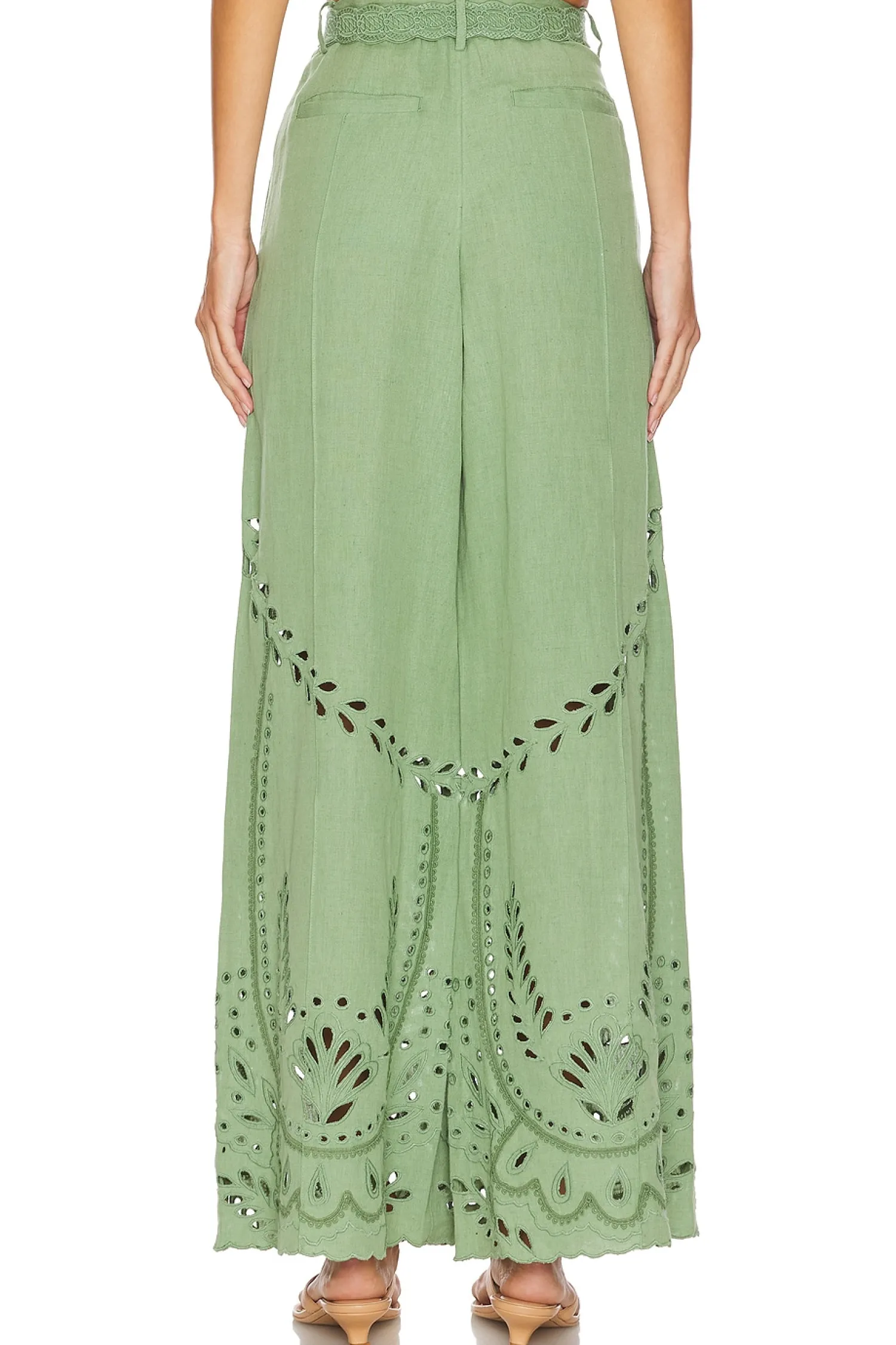 Women HEMANT AND NANDITA Matching Sets>Flared Pants With Buckle Belt